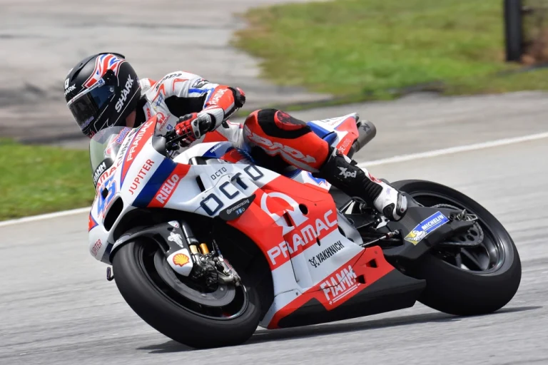 MotoGP rider leaning into a corner